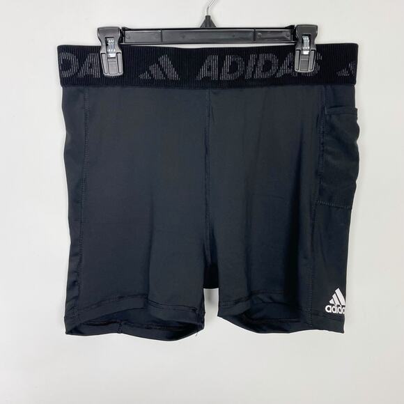 Adidas Womens Techfit Badge Sport Shorts XL Black 3" Pull On Compression NWT - Picture 4 of 10